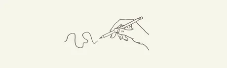 Illustration : une main dessine une ligne au crayon